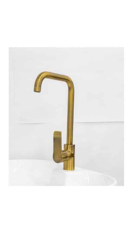 Long-neck Kitchen Bip Tap(Brushed gold)