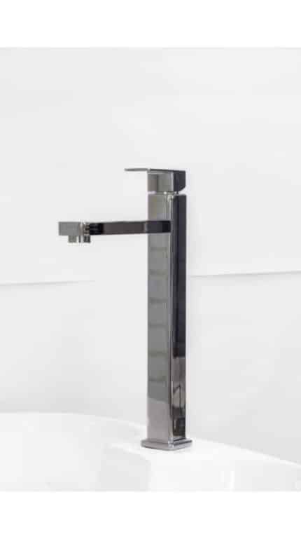 Long-neck silver Square Basin Mixer